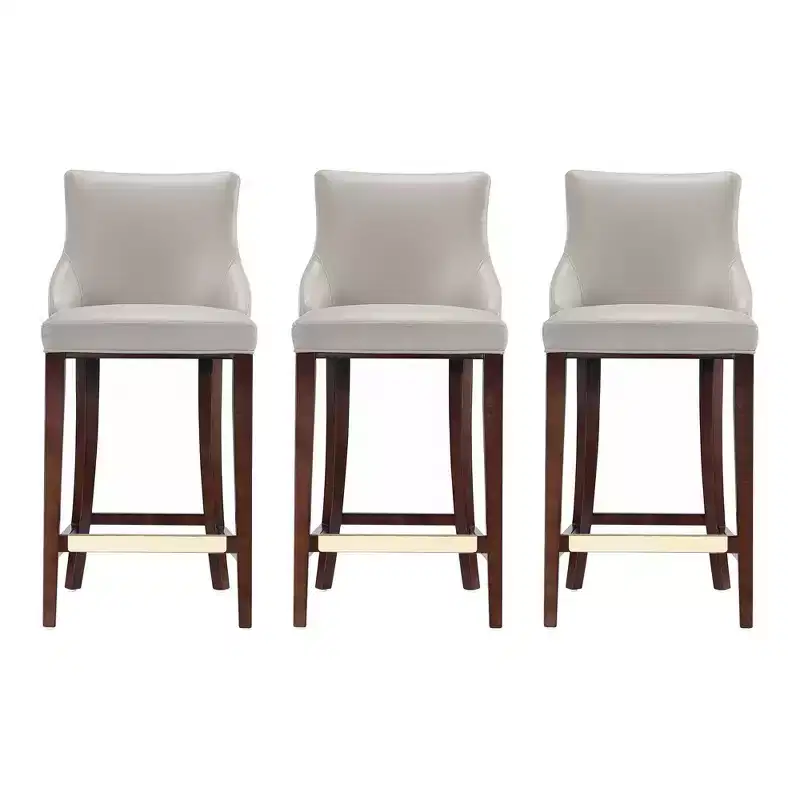 Manhattan Comfort Set of 3 Shubert Modern Leatherette Upholstered Barstools