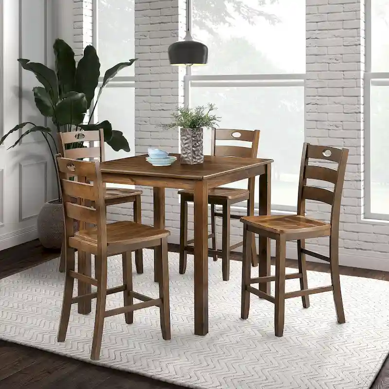 Furniture of America Cordelia Traditional Wood 5-Piece Dining Table Set