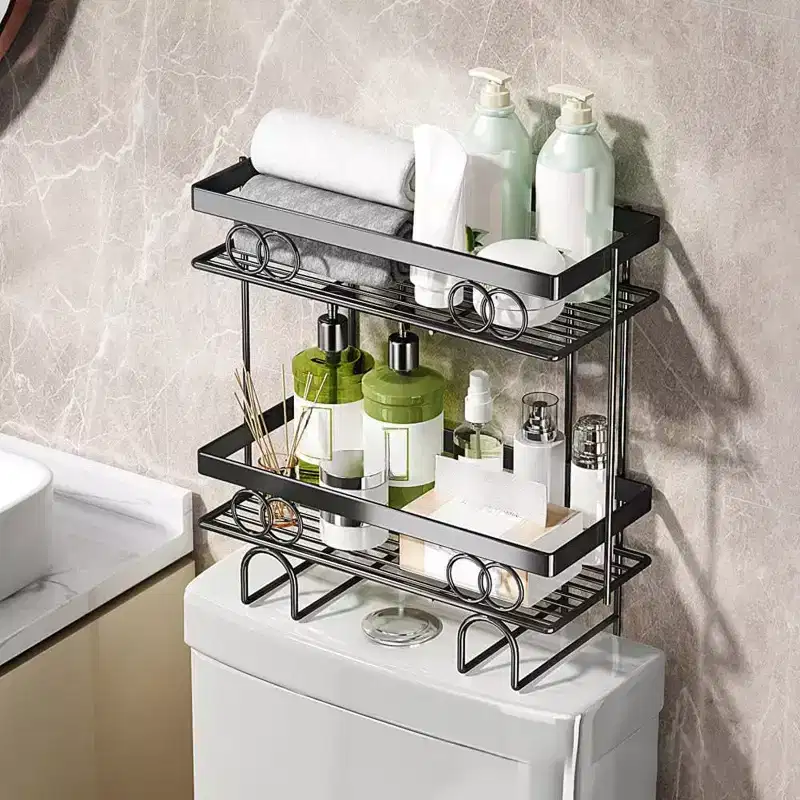 Bathroom Organizer Over Toilet,Over The Toilet Storage Shelf,No Drilling Toilet Shelf Rack and Stand,Space Saver for Small Space,Home Organizer Shelf