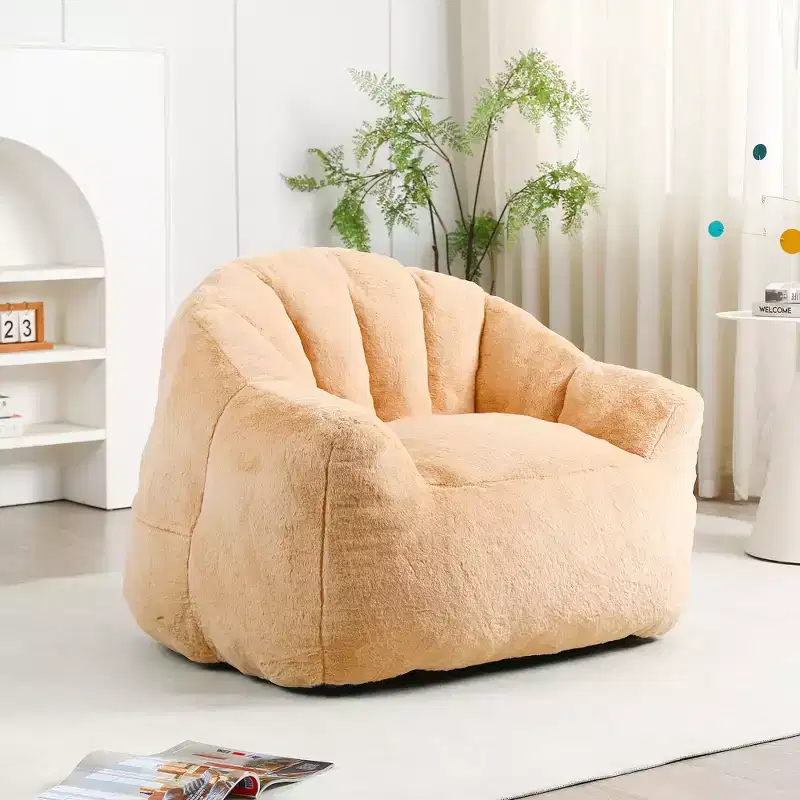 Bean Bag Chair with Armrests, Stuffed High-Density Foam. Lazy Sofa, Comfy Chair for Adults in Living Room or Bedroom Reading