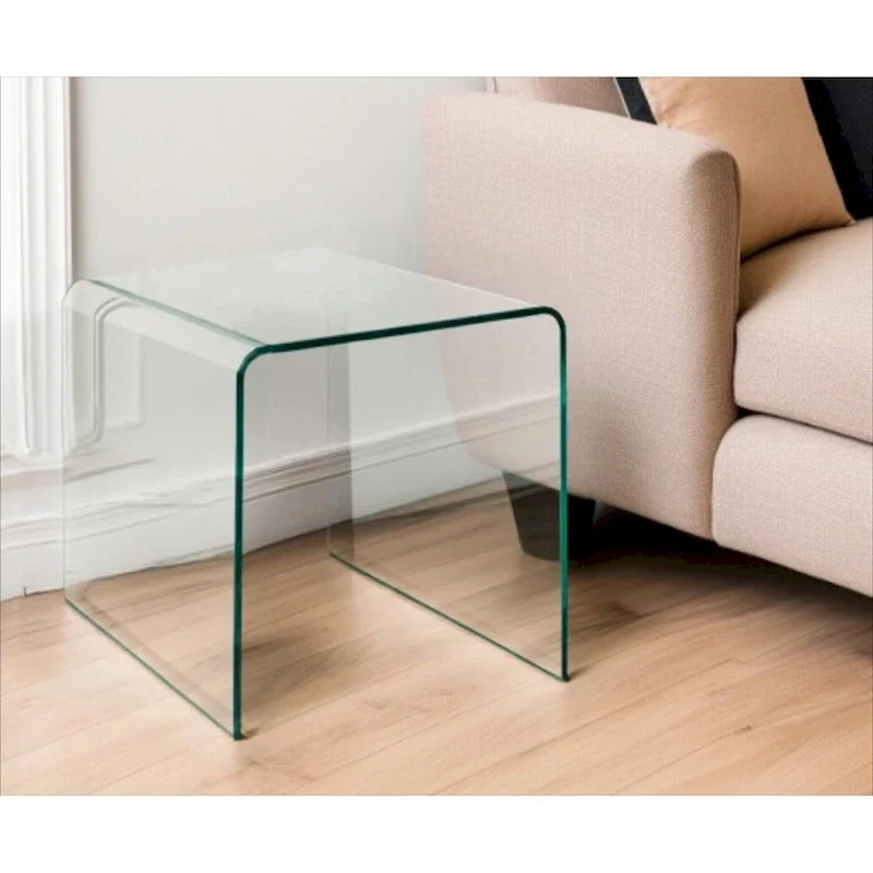 21 Clear Glass Rounded Edge End Table - 18' X '21' X '18