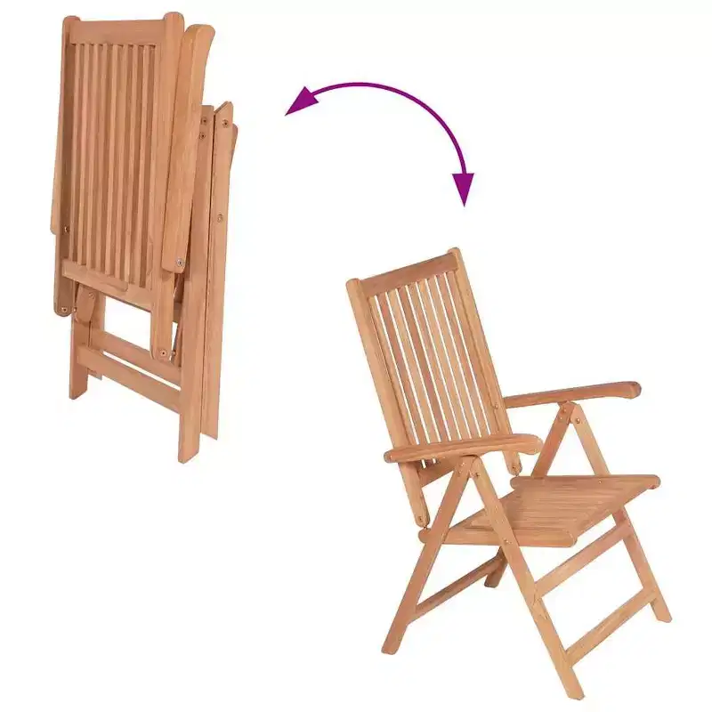 vidaXL Garden Chair Set of 6 Teak Solid teak wood Foldable