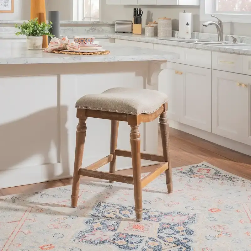 Big and Tall Backless Farmhouse Counter Stool – 400 lbs Capacity