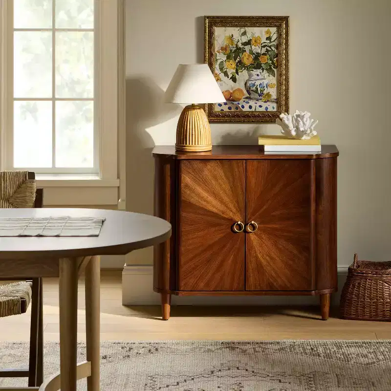 Nephi Two Door Cabinet Walnut Brown Wood Veneer - Threshold™ designed with Studio McGee