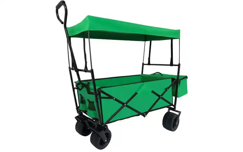 Collapsible Folding Wagon Cart C Green Utility Wagon for Camping/Shopping (1-Pack)