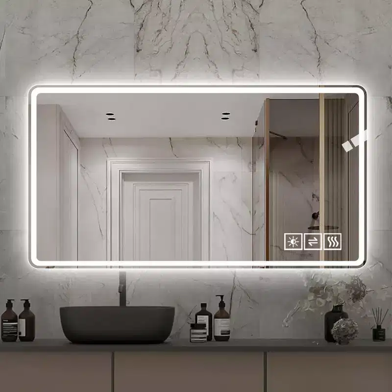 Brin Modern 48'' Anti-Fog Lighted Bathroom Mirrors with 3 Colors and 5 Level Dimmable