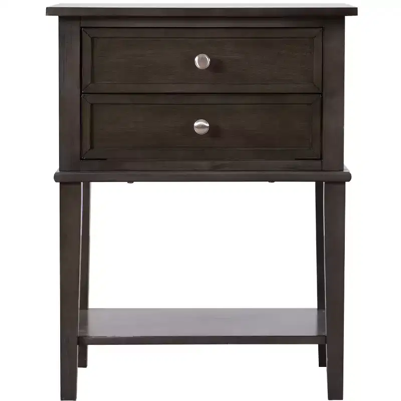 Wood 2-Drawer Nightstand 16