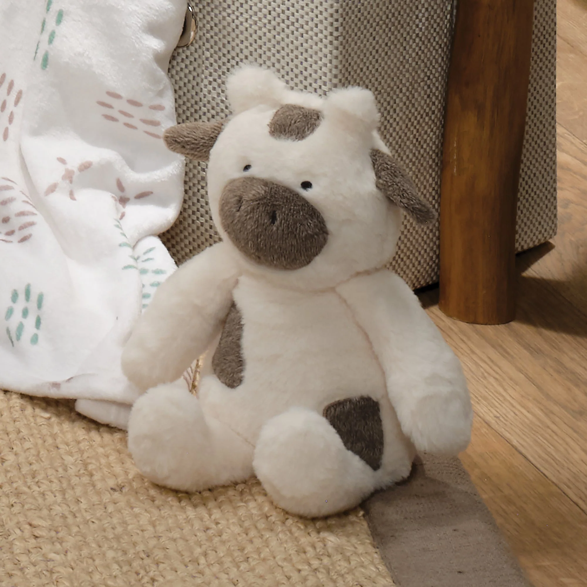 White Faux Fur Cow Plush