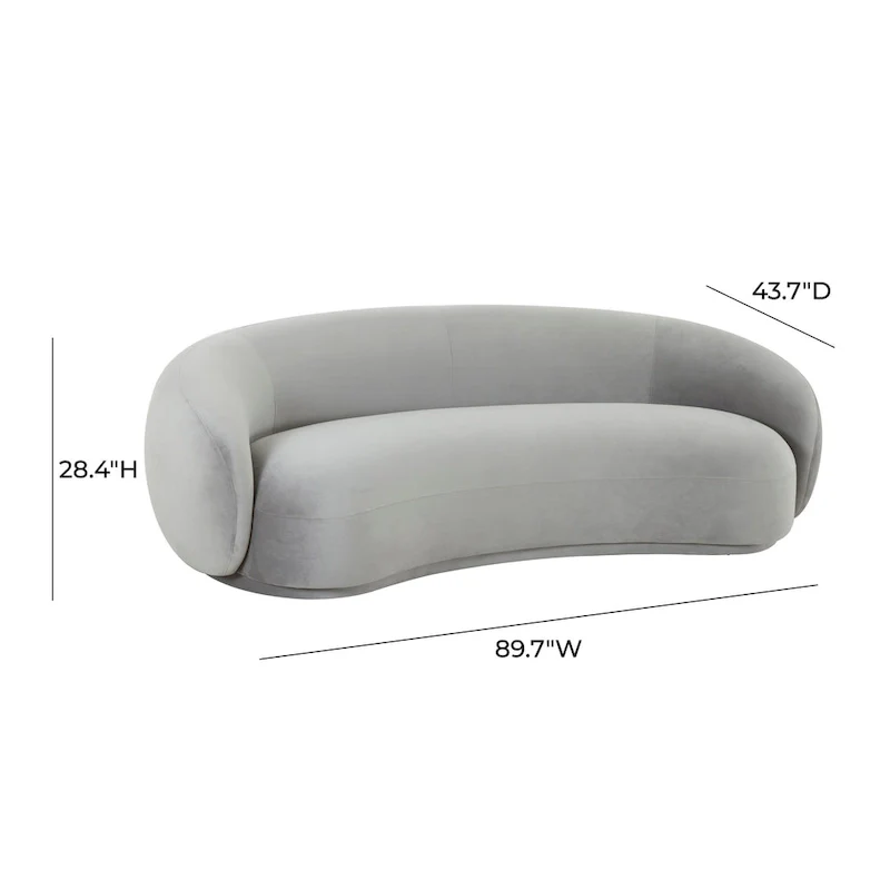 Curved Velvet Upholstered Sofa