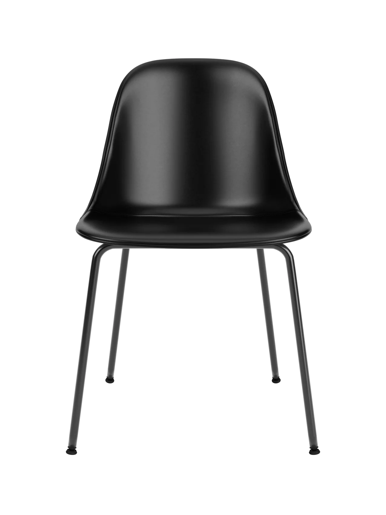 Contemporary Upholstered Side Dining Chair Black Steel Base with Compact Shell Design for Dining Room & Office