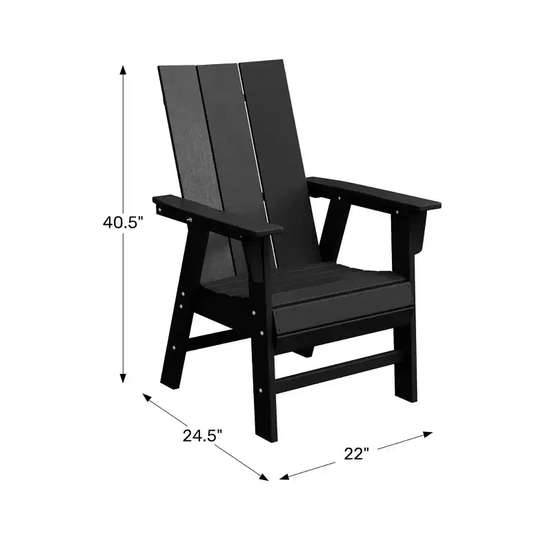 WestinTrends Outdoor Patio Modern Adirondack Dining Chair Weather Resistant