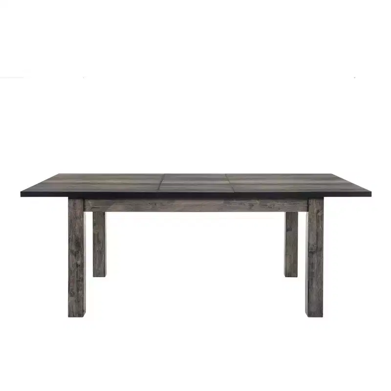 5pc Grayson Extendable Dining Table with Padded Seats Gray Oak - Picket House Furnishings: Rubberwood, Seats 6, Square Shape