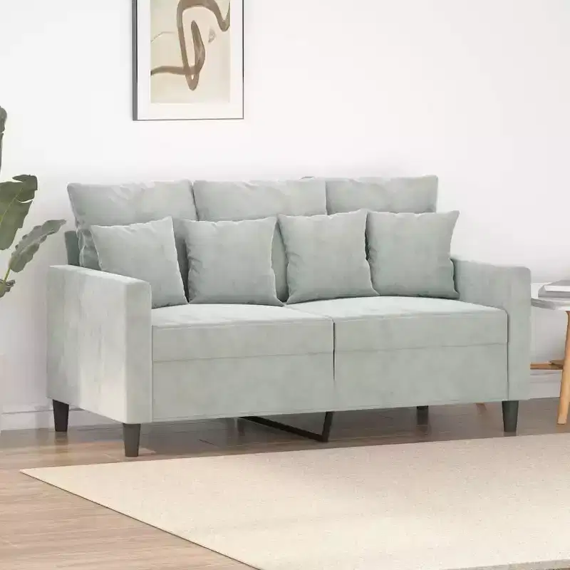 2 - Seater Sofa Light Gray 47.2 Velvet
