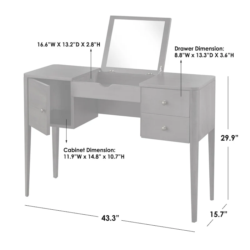 Parc Vanity Desk and Stool Set