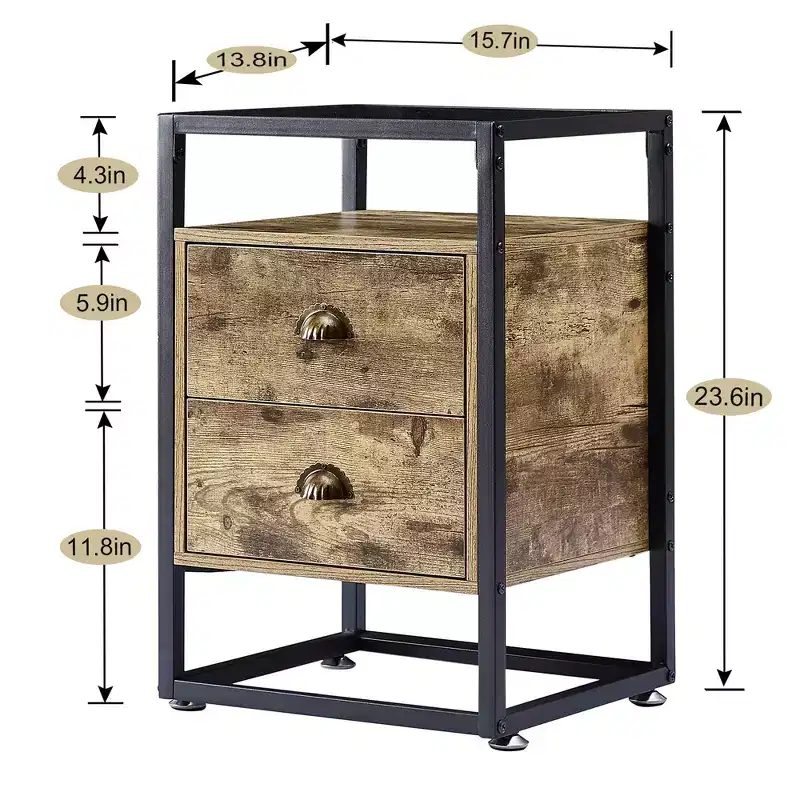 Modern Nightstand, Bedside End Table with Drawer for Living Room Bedroom, Tempered Glass, Gray