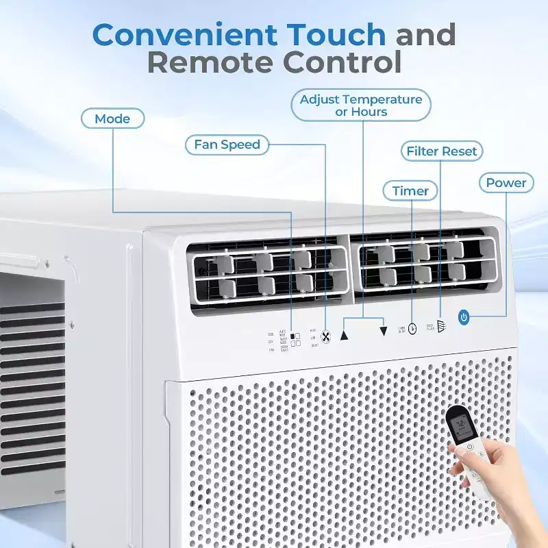 ZAFRO 12,000 BTU U-Shaped Air Conditioner Window Unit Cools up to 550 Sq.ft, Ultra Quiet Window Air Conditioner with Full Window View