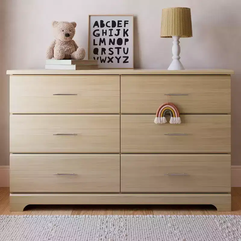 6-Drawer Double Dresser for Nursery or Kids Bedroom