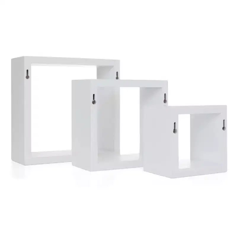 Floating Wall Shelves Set of 3 – White