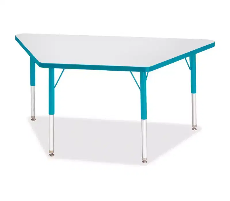 Jonti-Craft Berries Elementary Height Prism Edge Trapezoid Table (24 x 48) in Blue