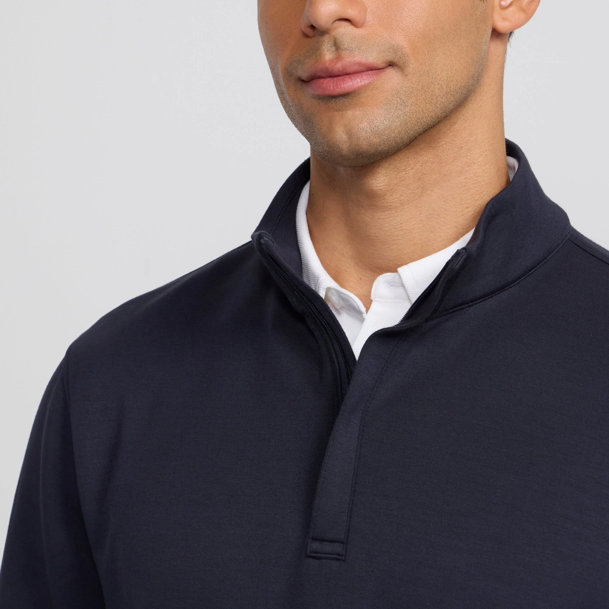 Deep Blue Quarter-Zip Sweater