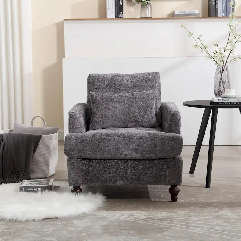 Wooden Frame Armchair, Modern Accent Chair Lounge Chair