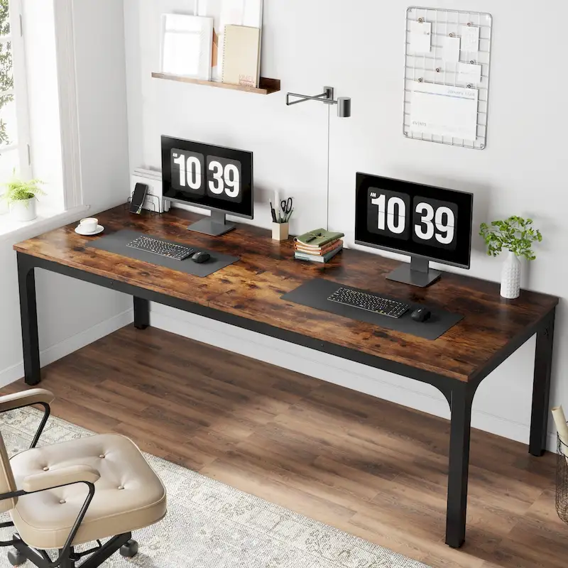 78.74 inch Extra Long 2 Person Double Computer Desk for Home Office