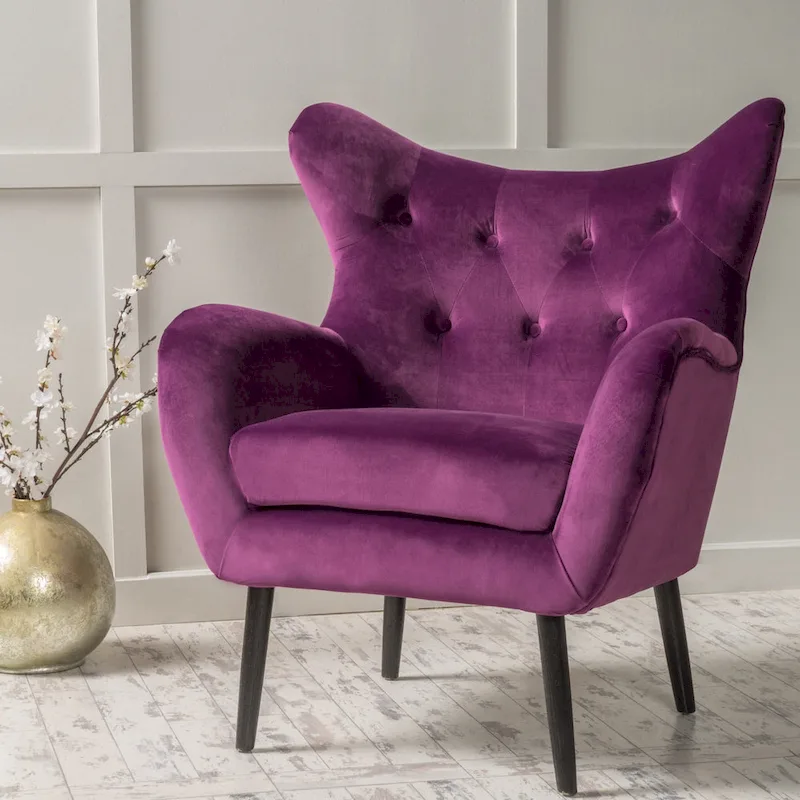Alyssa Mid-century Upholstered Arm Chair by Christopher Knight Home - 30.25D x 34.25W x 39.75H