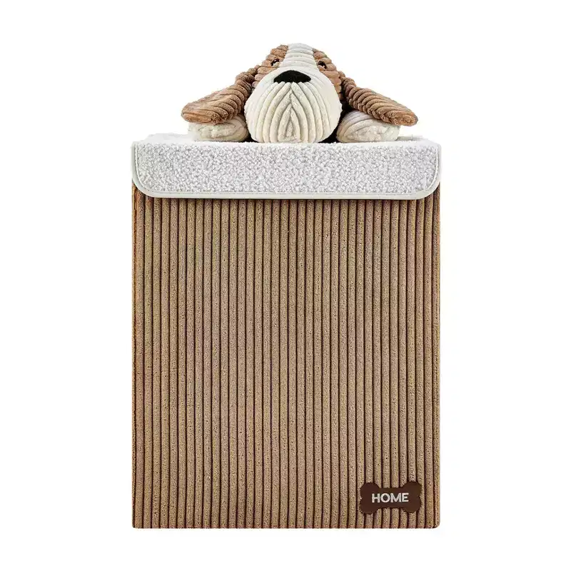 Collapsible Corduroy Kids Laundry Hamper & Toy Storage