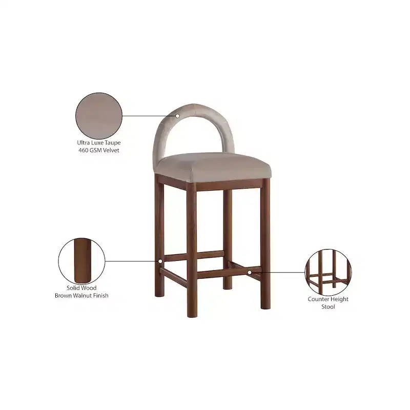 Velvet Counter Stool