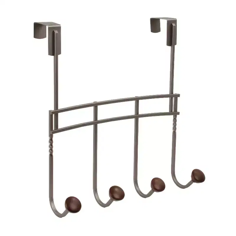 Over The Door 4 Hook Rack Ivory