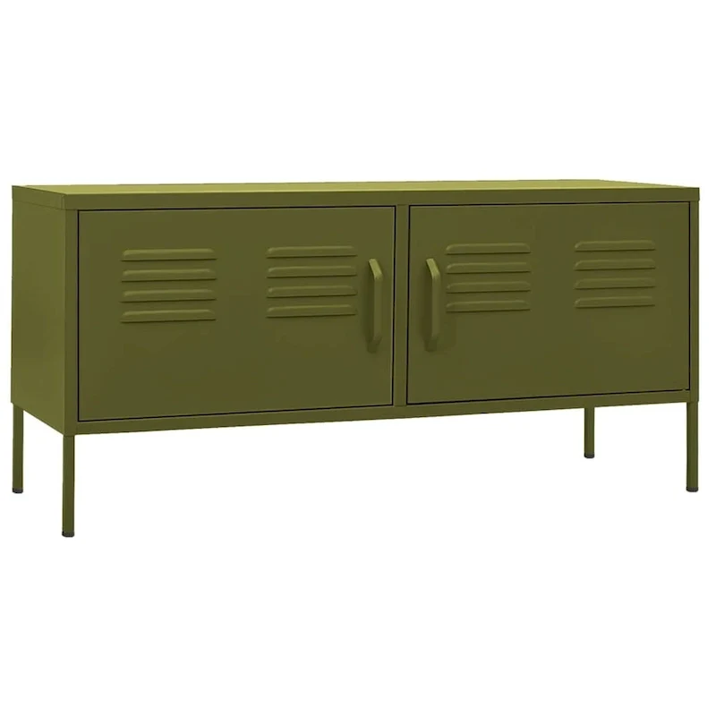 vidaXL TV Stand TV Unit Sideboard Home TV Console Media Unit Cupboard Steel - 41.3 x 13.8 x 19.7