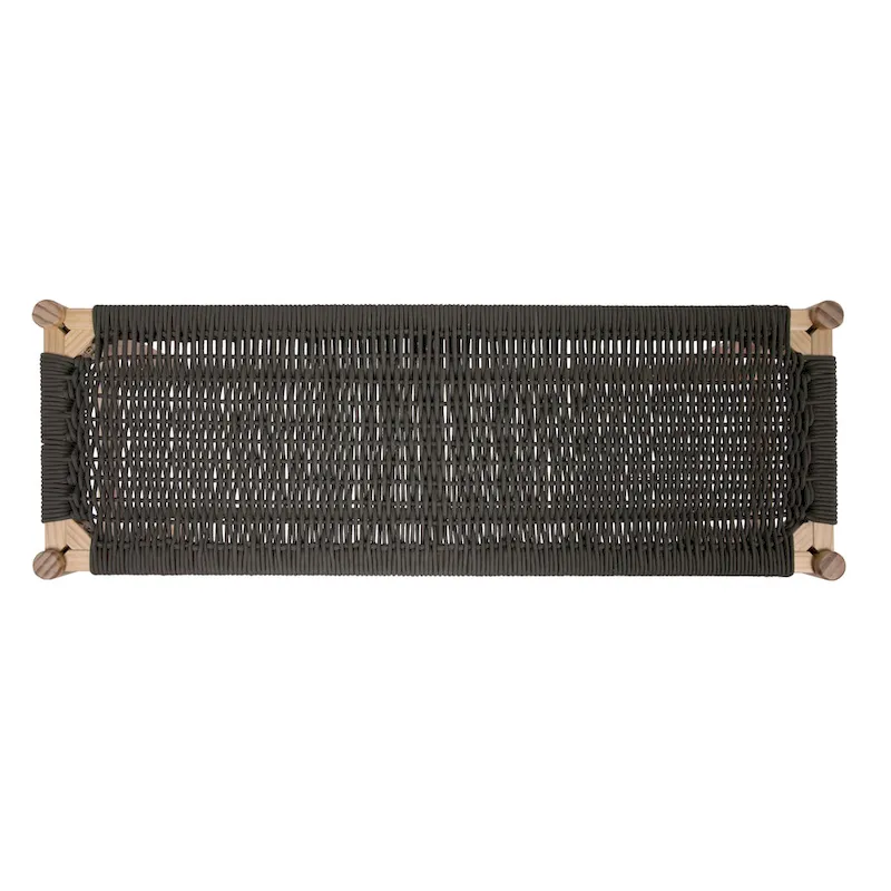 Fernway Solid Wood and Woven Rope Entryway Bench - 43.3L x 15.0W x 18.0H
