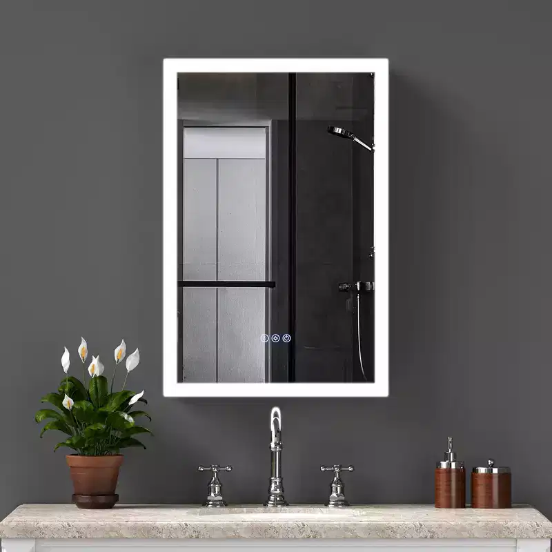 20 Modern Metal Medicine Cabinet with Mirror, LED Lights and 3 Color Temperatures