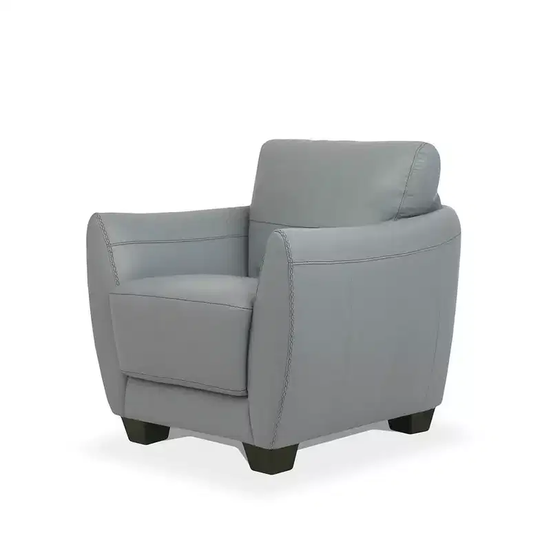 33" Valeria Chair Leather Green - Acme Furniture: Modern Polyester Upholstery, Wood Block Legs