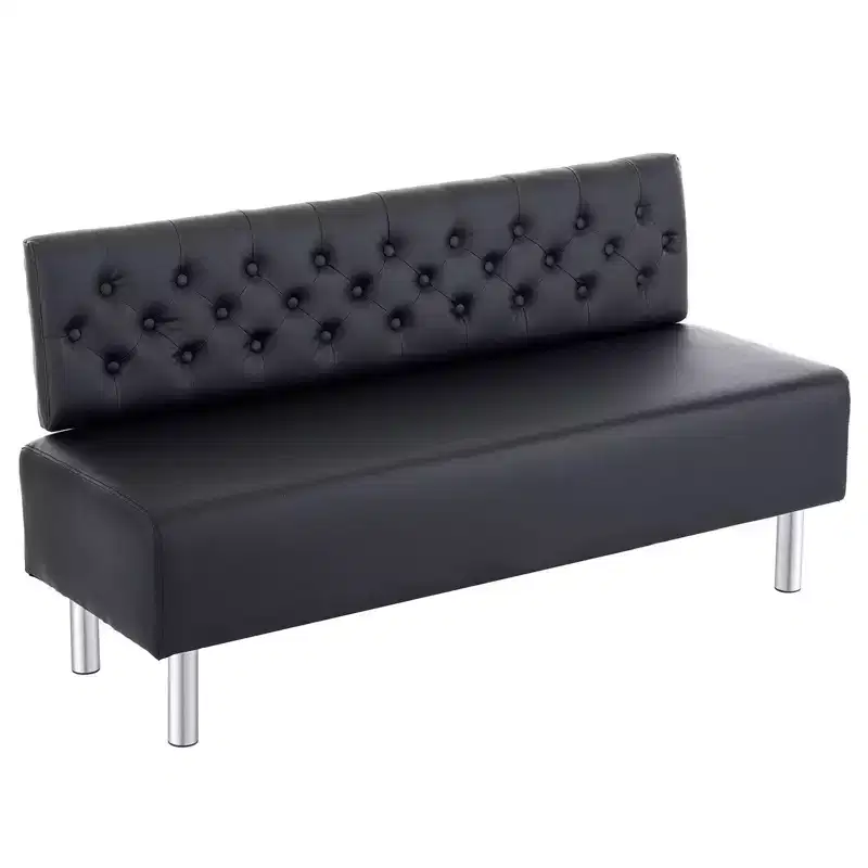 Karl Home 58.6 in. Upholstered Waiting Room Reception Bench Chair with Button Tufted Backrest