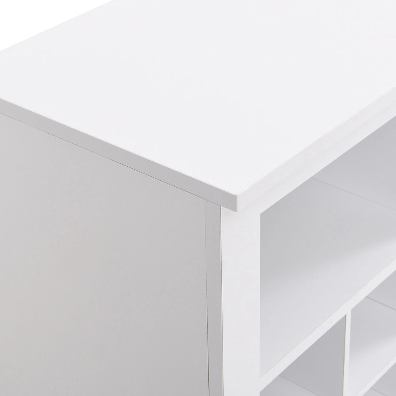 Sleek Design 24 Shoe Cubby Console, Modern Shoe Cabinet with Curved Base, Versatile Sideboard with High-quality