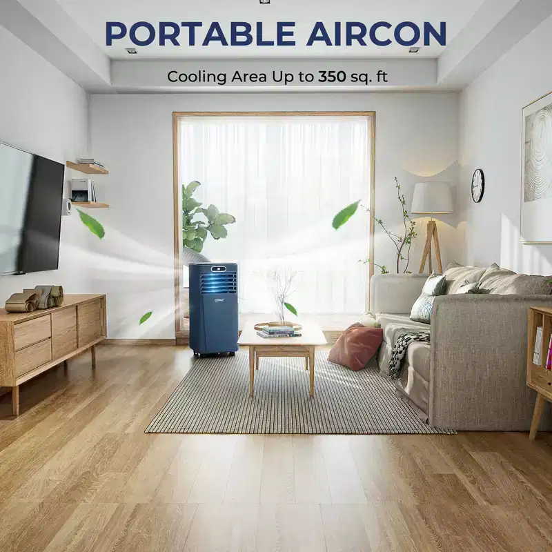 Costway 5000 BTU (8000BTU ASHRAE) Portable Air Conditioner with Remote Control 3-in-1 Air Cooler w/ Drying