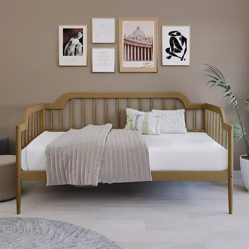 Solid Wood Daybed Frame, Twin Size, for Bedroom or Living Room