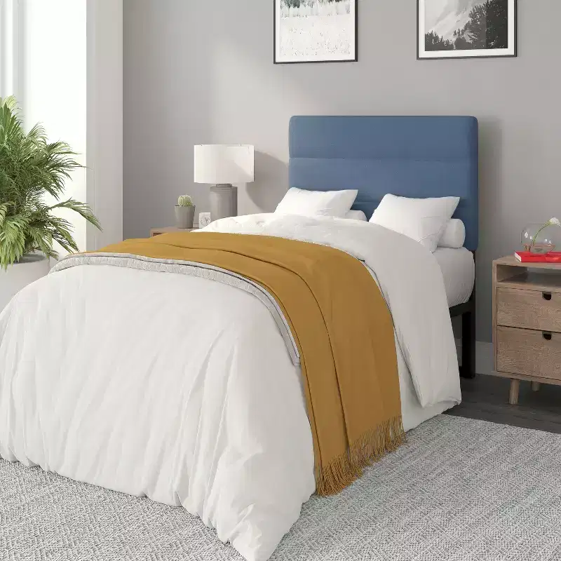 Channel Stitched Upholstered Headboard with Adjustable Height from 44.5 to 57.25 Inches