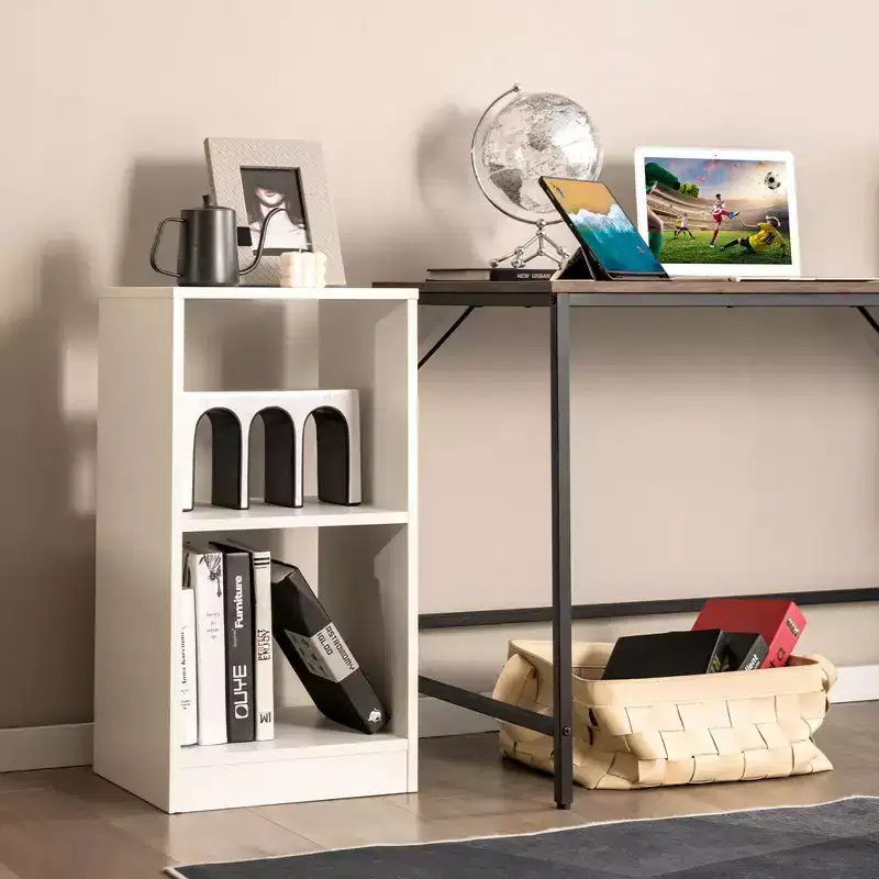 Costway 2 PCS Bookshelf 2-Tier Open Wood Display Organizer Set Vinyl Record Cube Storage