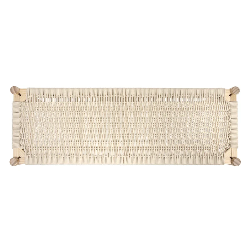 Fernway Solid Wood and Woven Rope Entryway Bench - 43.3L x 15.0W x 18.0H