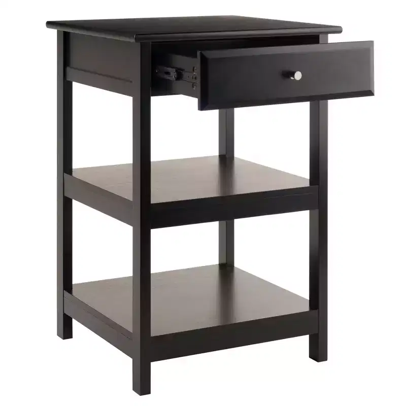 Printer Stand with 2 Shelves & 1 Drawer – Hardwood, 30.71