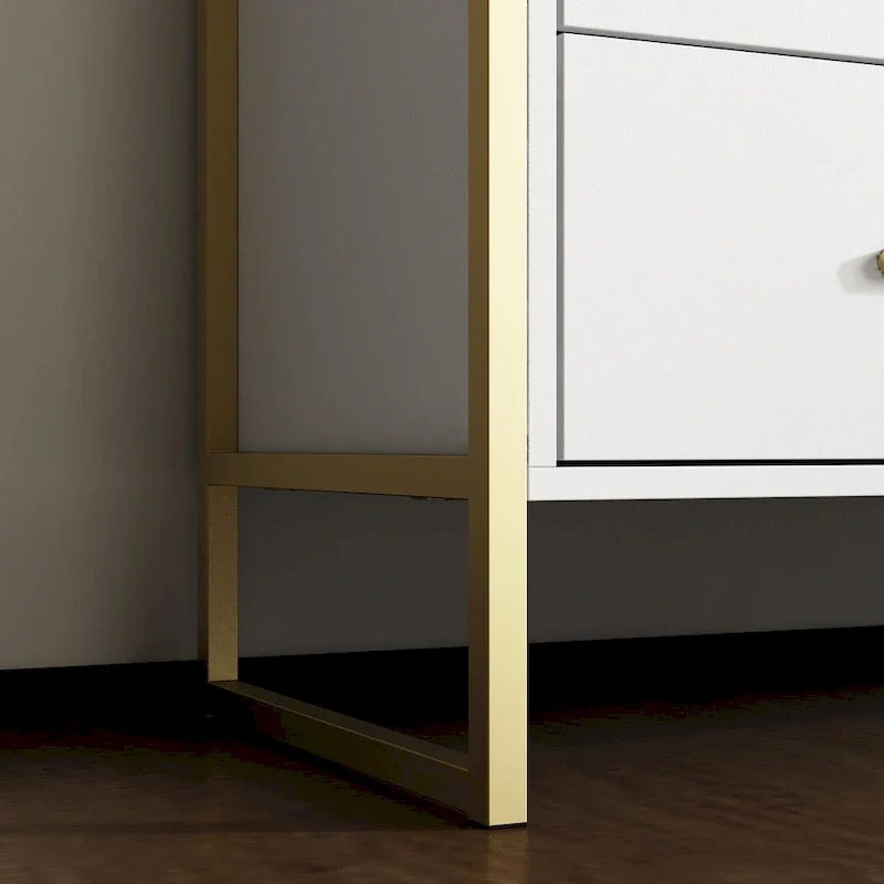 Versatile 9-Drawer Dresser - Sleek Black & Gold, Premium Quality Chest