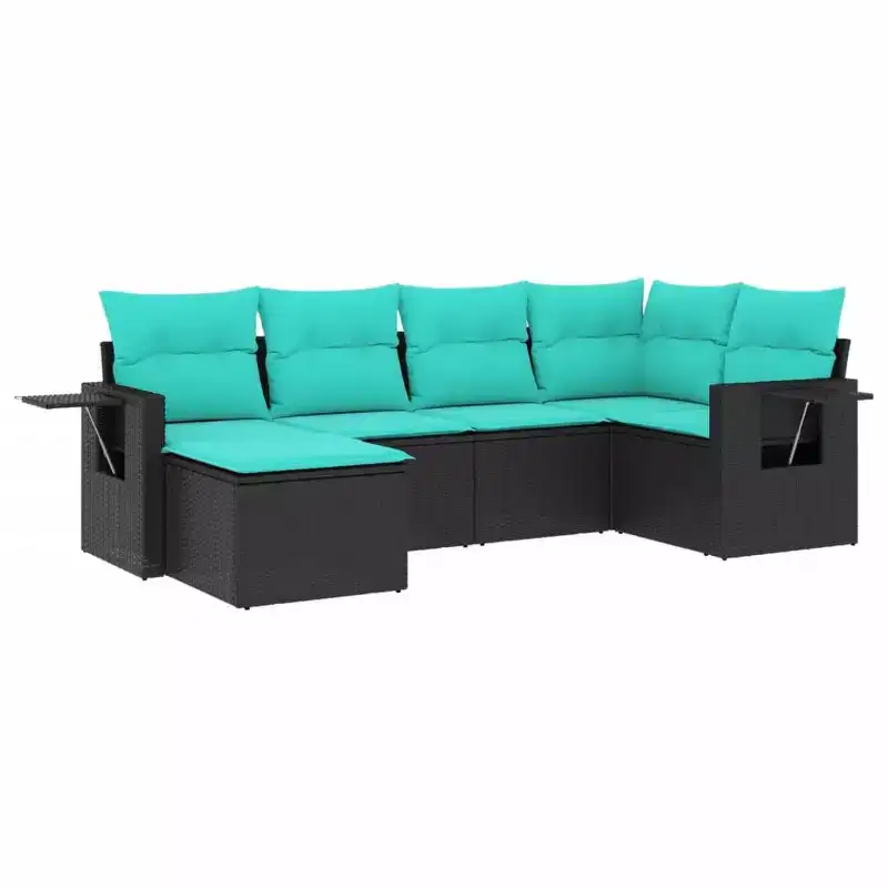 vidaXL Patio Sofa Set Rattan, Cushions