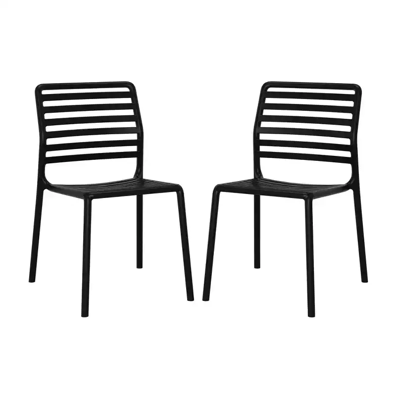 WestinTrends Playa Outdoor Stackable Polypropylene Plastic Resin Dining Side Chairs (Set of 2)