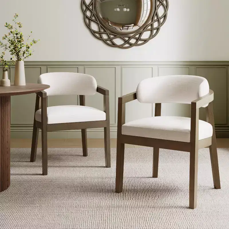 Christopher Knight Home Darien Upholstered Rubberwood Dining Chairs (Set of 2)