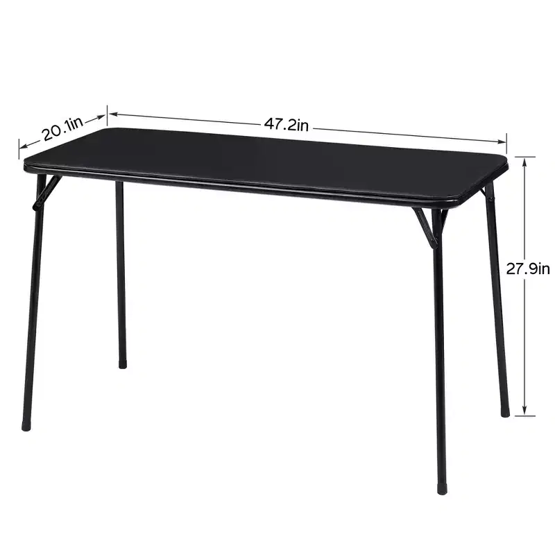 4ft Plastic Folding Table with Hanging Bag, Indoor/Outdoor Heavy Duty Portable Table with Handle and Lock, Black
