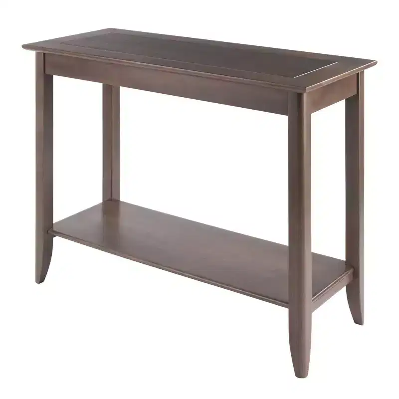 Console Hall Table, Oyster Gray, Entryway Furniture with Shelf, Wood Veneer Sofa Table