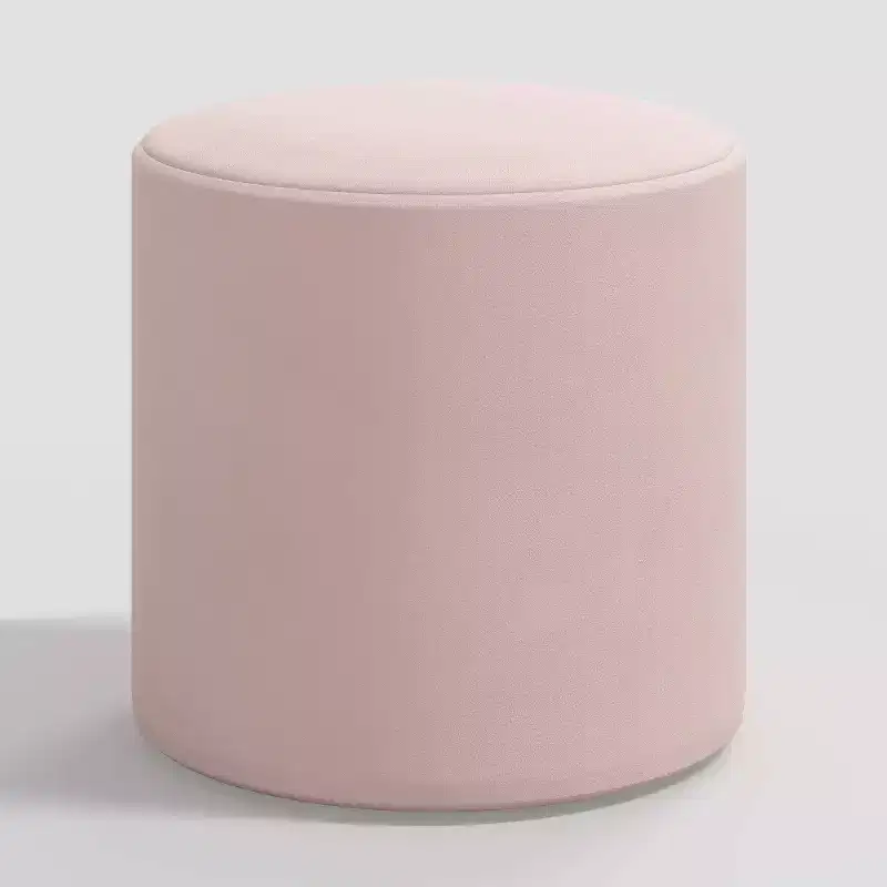 Skyline Furniture Round Thalia Ottoman in Velvet