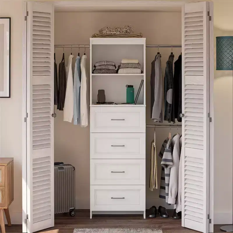 4 Drawer Closet Storage Organizer, White